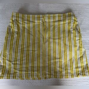 LOFT Yellow and White Striped Skirt